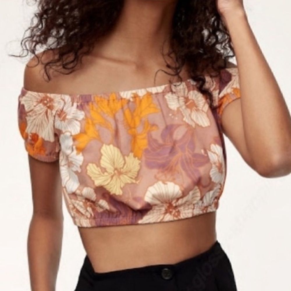 Aritzia Wilfred Floral Crop size XXS‎ BIN E
